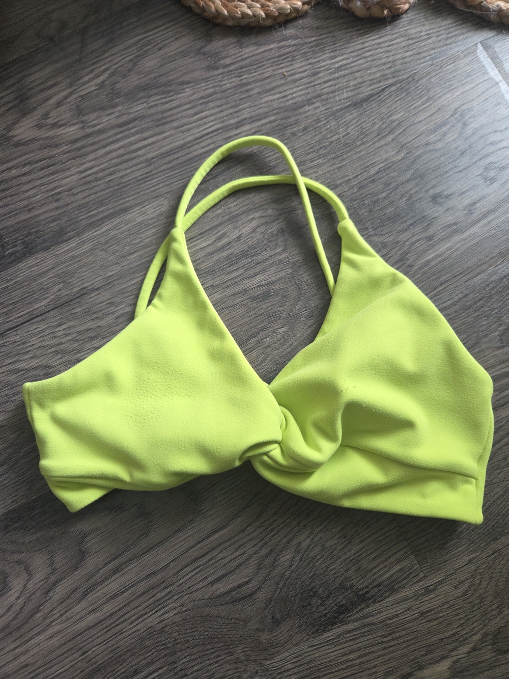 P'tula Neon Lime Twist-Front Bra